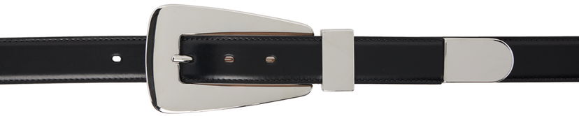 Bälten Khaite Lucca Silver-Tone Buckle Leather Belt Svart | 9985-763