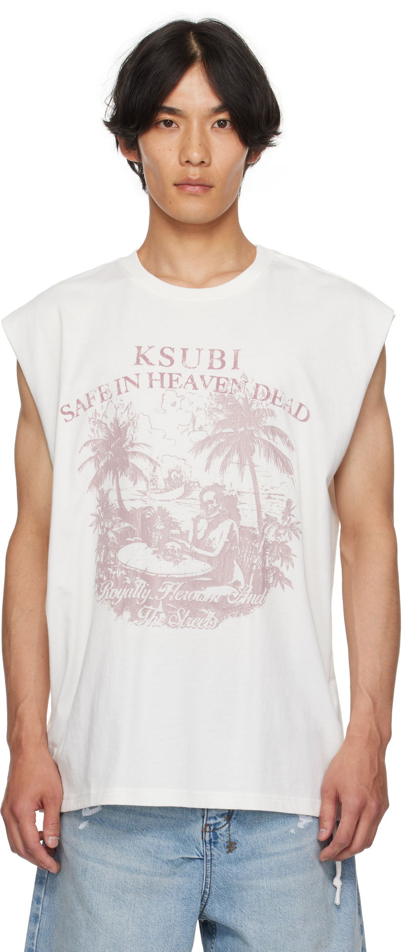 Linne Ksubi Ksubi Paradiso Cut Off Tank Top Vit | MPF25TA002