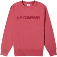 Sweatshirt C.P. Company Cotton Diagonal Fleece Logo Sweatshirt Röd | CMSS096A-110044R-577, 1