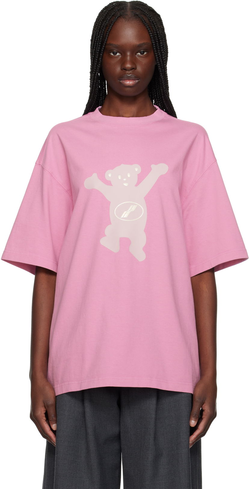 T-shirt We11done We11done Teddy Logo T-Shirt Rosa | WD-TT3-22-715-U-PK