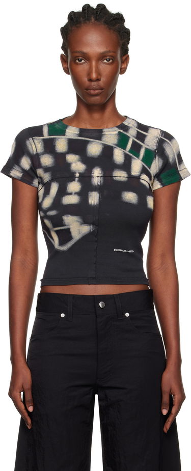T-shirt Eckhaus Latta Eckhaus Latta Lapped Baby T-Shirt Svart | 303-EL-PF25-P -, 0
