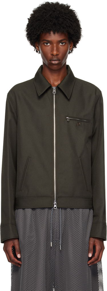 Bomberjacka Courrèges Signature Retro Zip-Up Jacket Grön | 324CBL204PL0056, 0