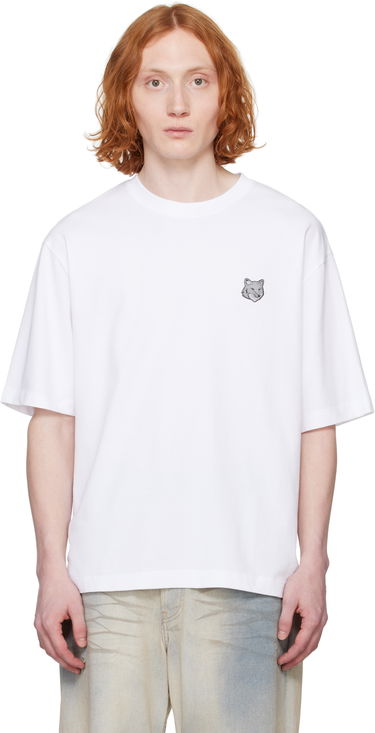 T-shirt MAISON KITSUNÉ Maison Kitsuné Fox Head Patch Oversize T-Shirt Vit | OM00128KJ0119, 0