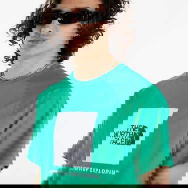 T-shirt The North Face S/S Raglan Redbox Tee Optic Emerald Grön | NF0A87NJPO81, 3
