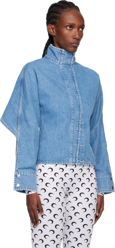 Jacka Marine Serre Moon Laser Wash Long Sleeve Denim Jacket Blå | WSI033ACDEN0002, 1