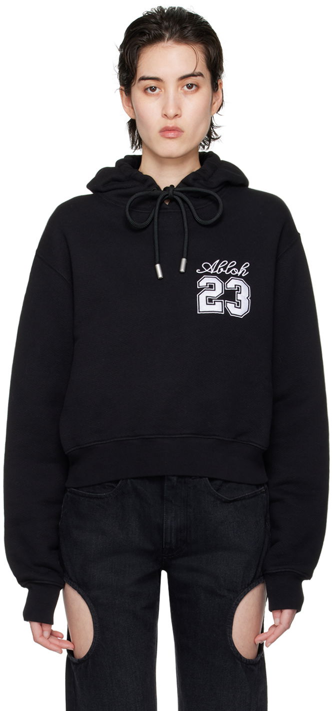 Sweatshirt Off-White Black Embroidered Hoodie Svart | OWBB016S24FLE0011001