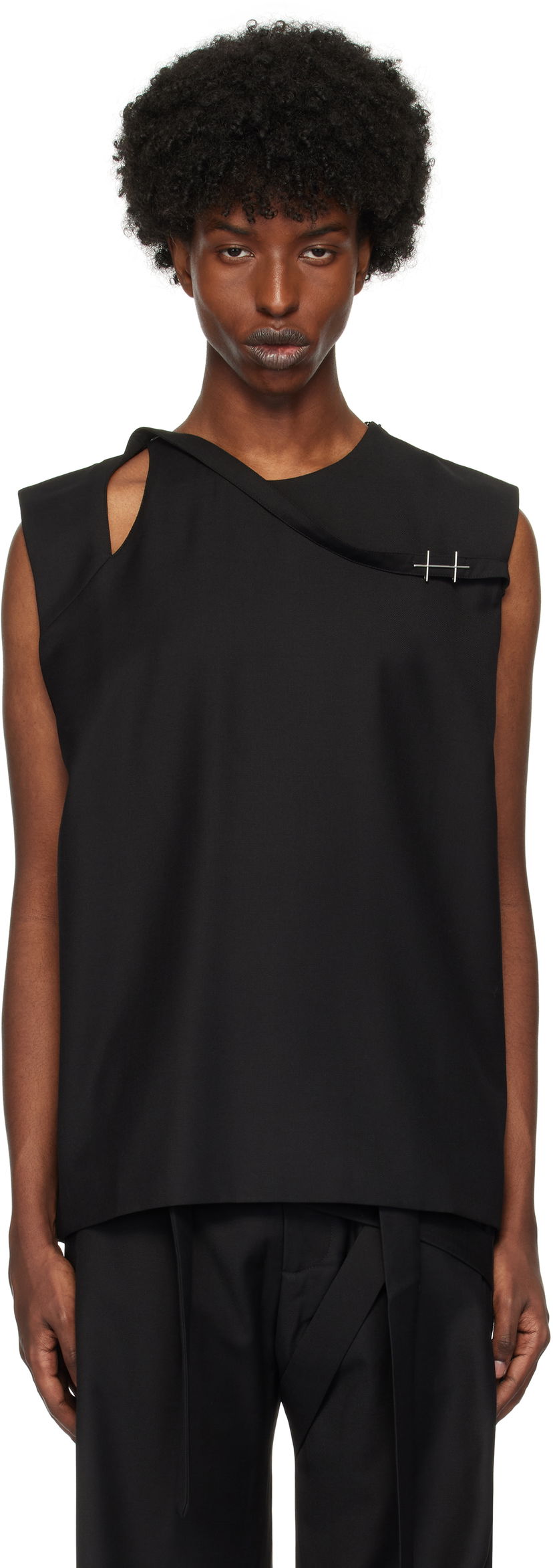 Linne HELIOT EMIL Aegis Tailored Tank Top Svart | AW24_M_04_047_BLK01