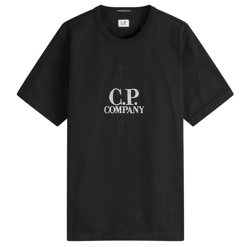 T-shirt C.P. Company C.P. Company 30/2 Embroidered British Sailor T-Shirt, Large Svart | 18CMTS106A-110301W-999