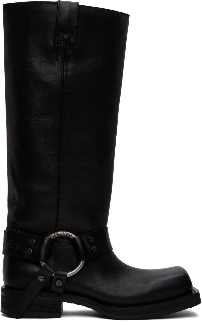 Kläder Acne Studios Black Buckle Boots Svart | AD0683-