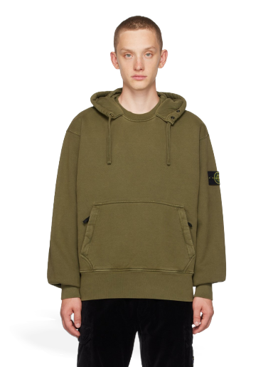 Sweatshirt Stone Island Garment-Dyed Hoodie Grön | 791566455