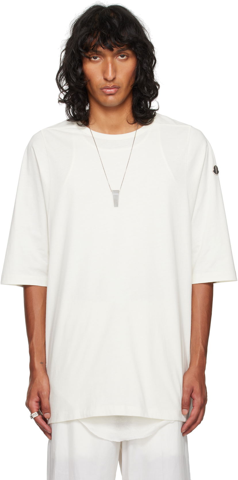 T-shirt Rick Owens Organic Cotton T-shirt Vit | MU02D8C01 M4630