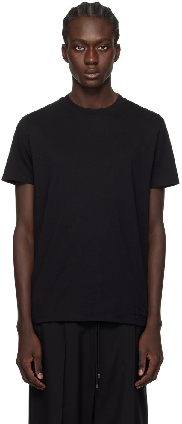 T-shirt Valentino Black Patch Svart | 4V3MG08Y9WG