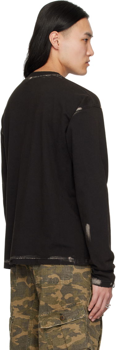 Sweatshirt We11done We11done Pierced Long Sleeve T-Shirt Svart | WD-TT0-25-771-U-BK, 2