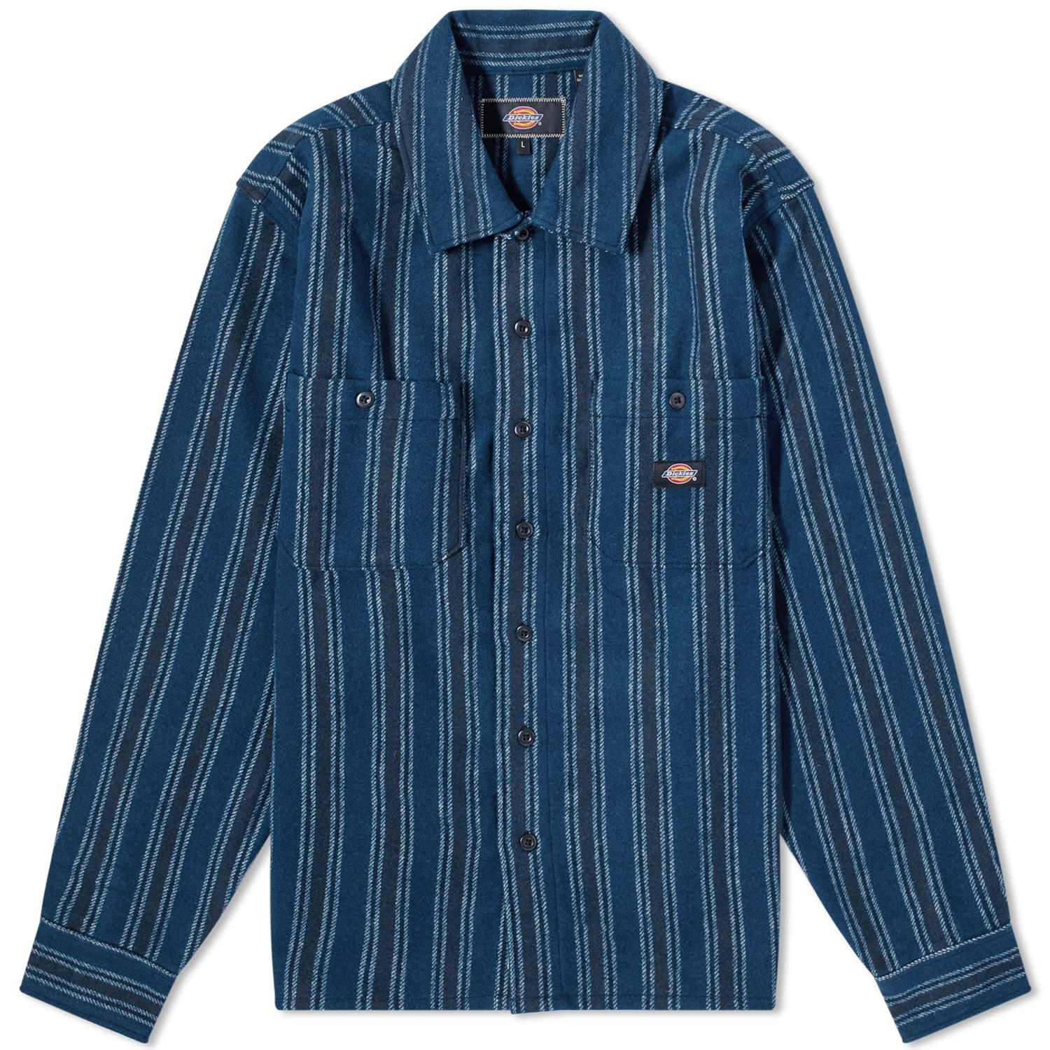 Skjorta Dickies Hope Stripe Overshirt "Dark Western Stripe" Mörkblå | DK0A4YI6G221, 0