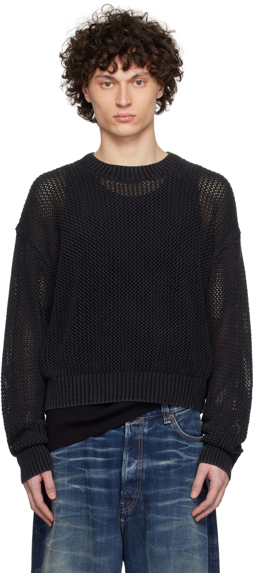 Sweater Represent Clo Represent Open Gauge Knit Sweater Svart | MLM3821