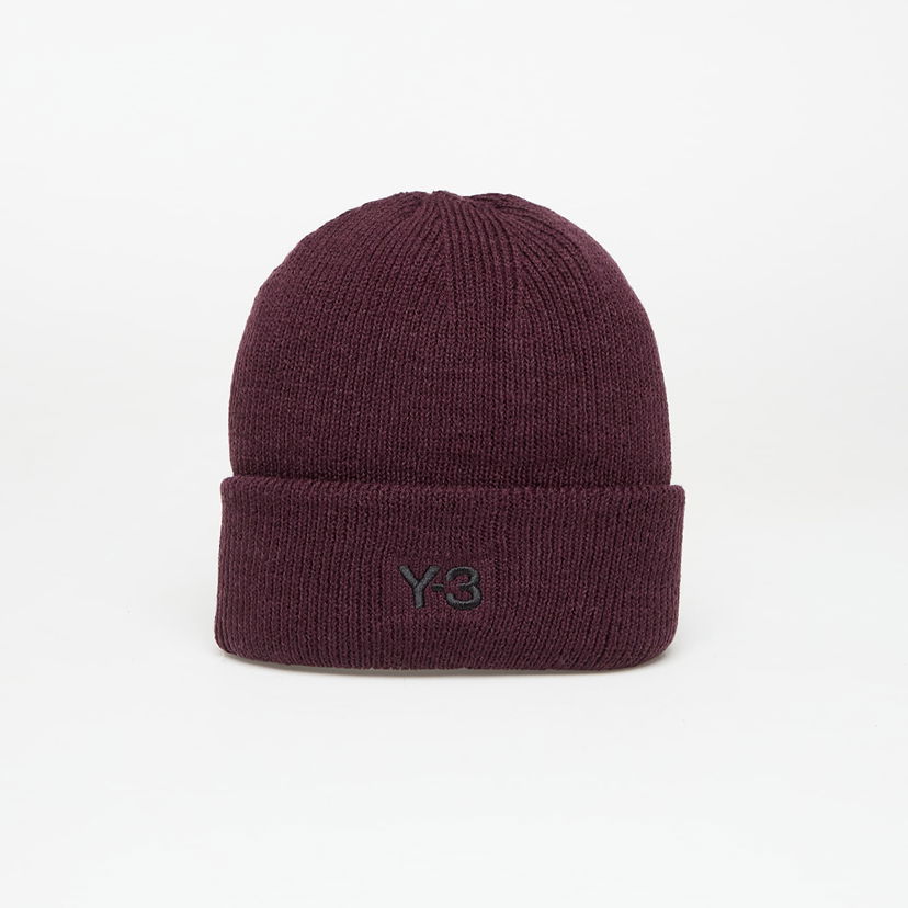 Mössa Y-3 Cl Beanie Shadow Maroon Universal Bourgogne | KC0446