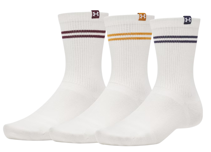 Strumpor Under Armour Sportswear Cotton Striped Crew Socks Vit | 1390130-110