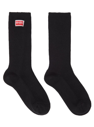 Strumpor KENZO Paris Tag Socks Svart | FD68SU180KSA