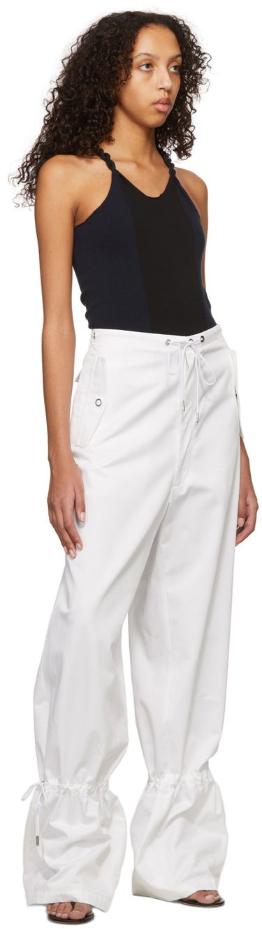 Linne Dion Lee Cotton Blend Tie-Strap Tank Top Mörkblå | C7057S22, 3