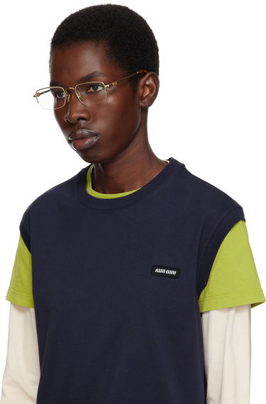 Solglasögon Miu Miu Miu Miu Half Rim Metal Rectangle Glasses Brun | 0MU 52WV 8056262411148, 3