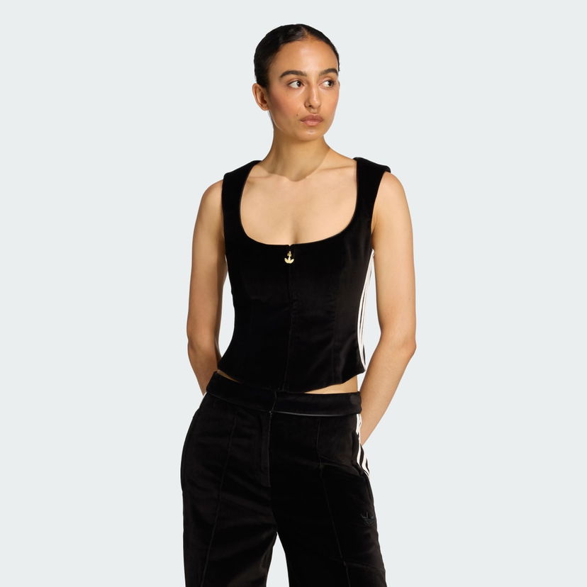 Linne adidas Performance Velvet Corset Top Adidas Originals Svart | KF4693