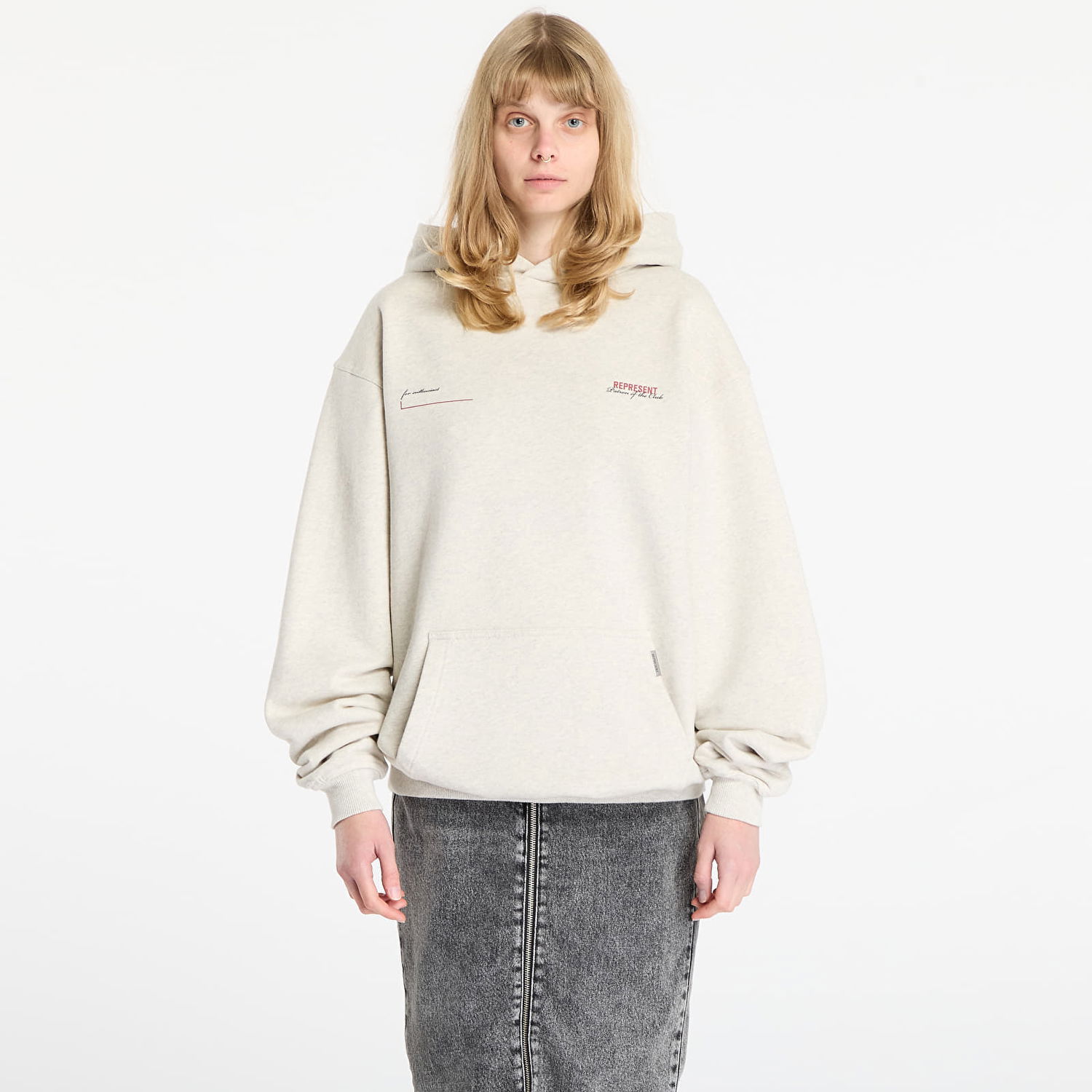 Sweatshirt Represent Clo Patron Of The Club Oversized Pullover Hoodie Beige | MLM4270-30, 0