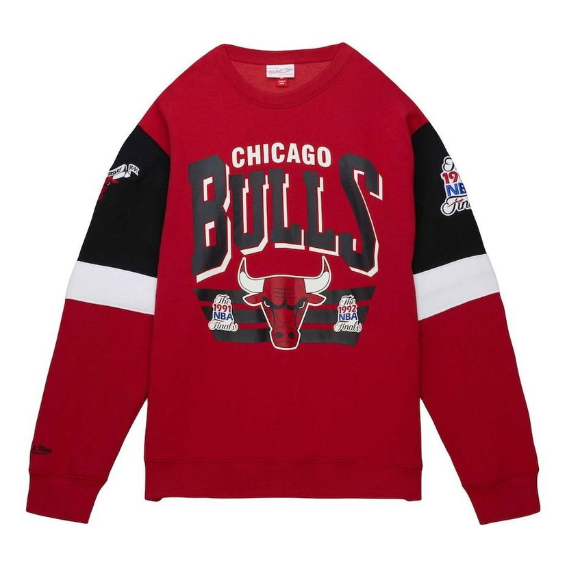 Sweater Mitchell & Ness Mitchell & Ness NBA Chicago Bulls Crew Sweatshirt Röd | FCPO3400-CBUYYPPPSCAR