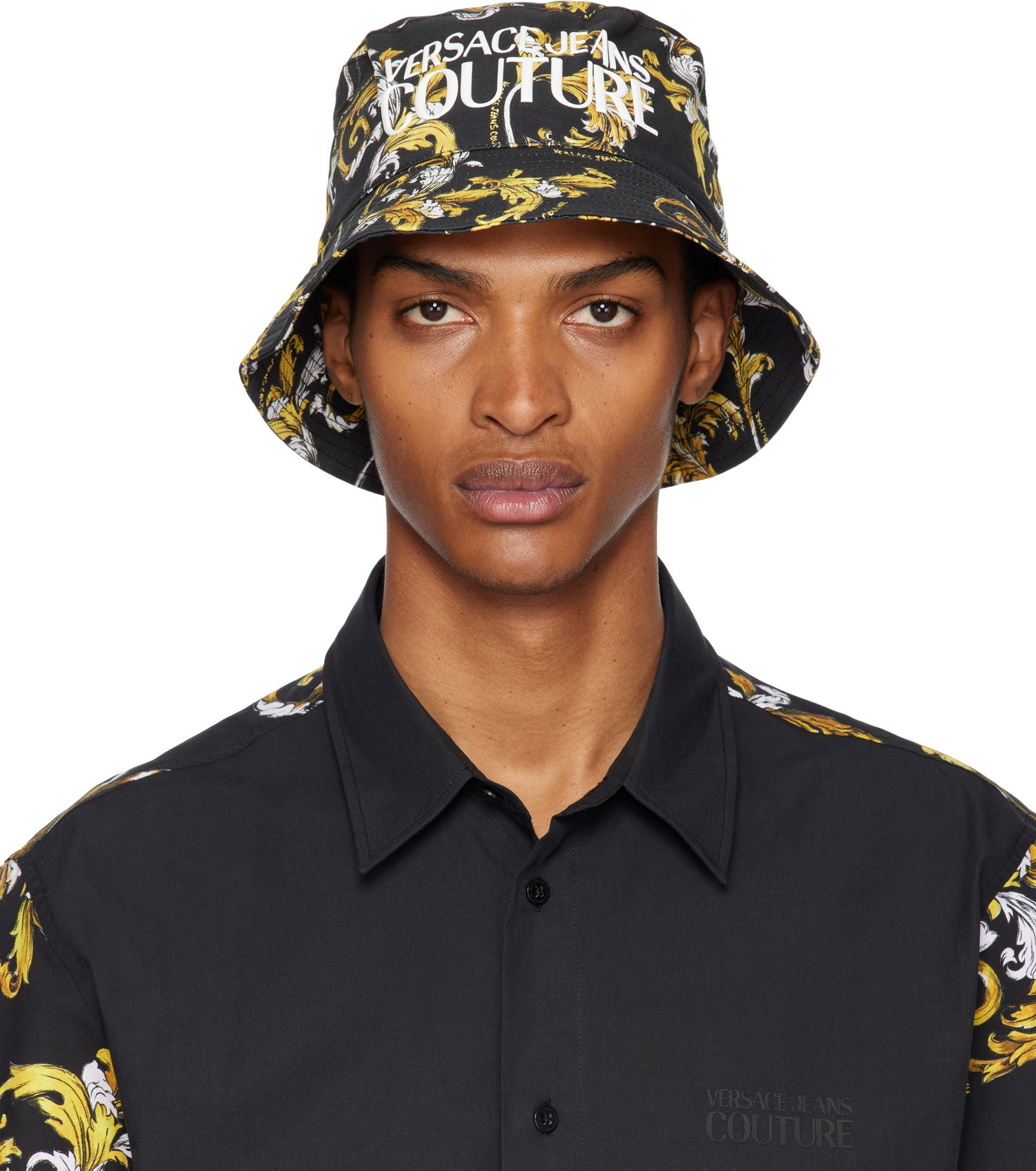Hatt Versace Versace Jeans Couture Fisherman Bucket Hat Svart | E78GAZK06_EZG364, 0