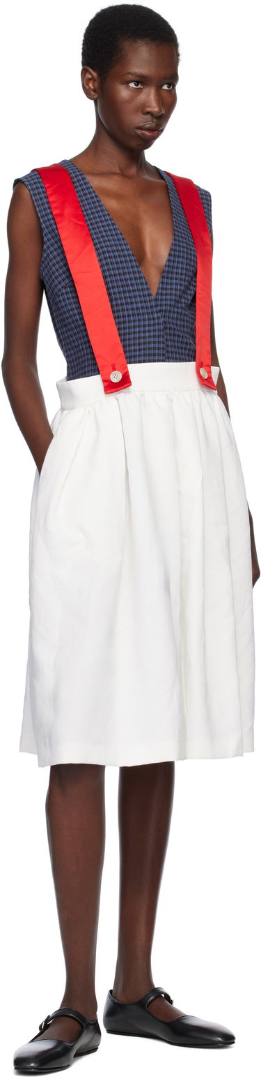 Kjol Comme des Garçons Comme des Garçons Girl Gabardine & Satin Midi Skirt Vit | NO-A005-051, 3