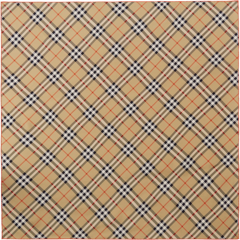 Halsduk Burberry Burberry Check Silk Scarf Beige | 8088140