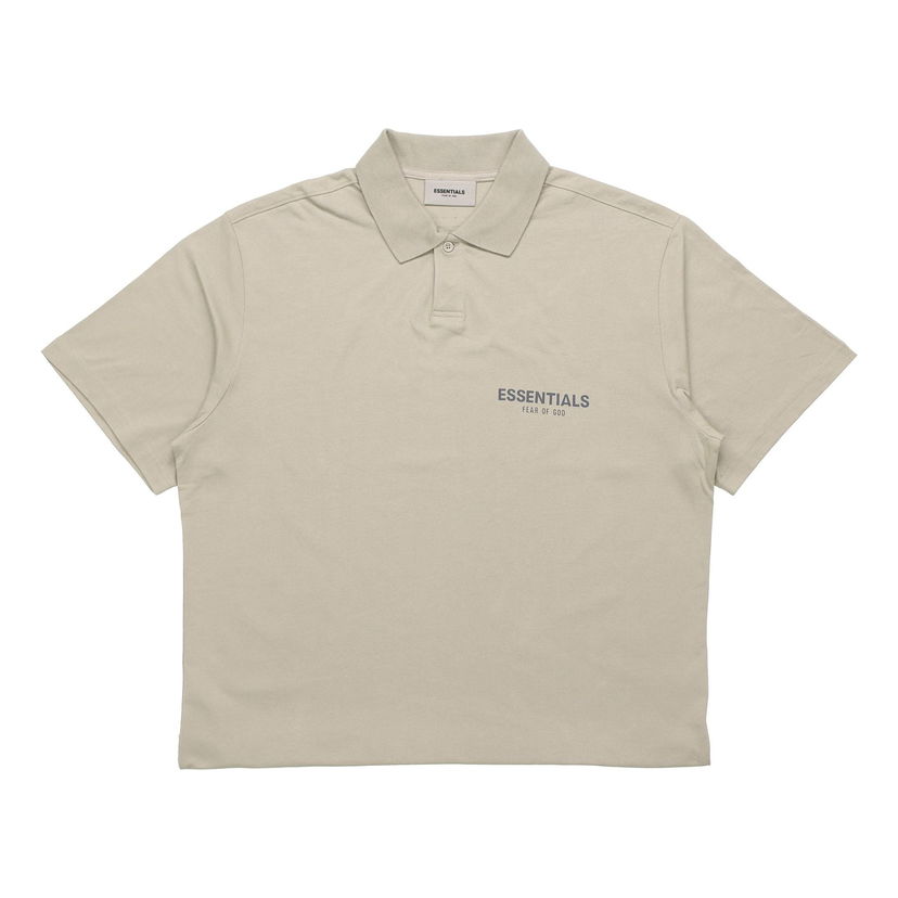 Polotröja Fear of God Essentials Logo Polo Shirt Beige | FOG-FW20-199
