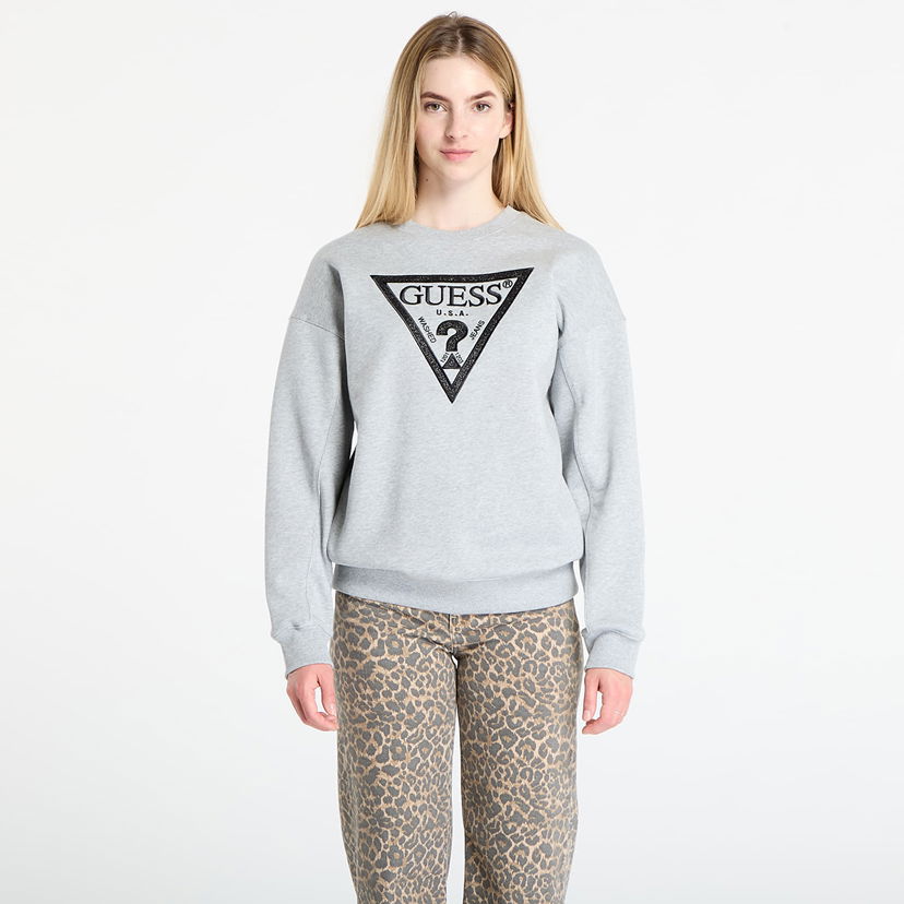 Sweatshirt GUESS Guess Triangle Glitter Sweatshirt Grå | W5BQ11KC8I1-LMGY