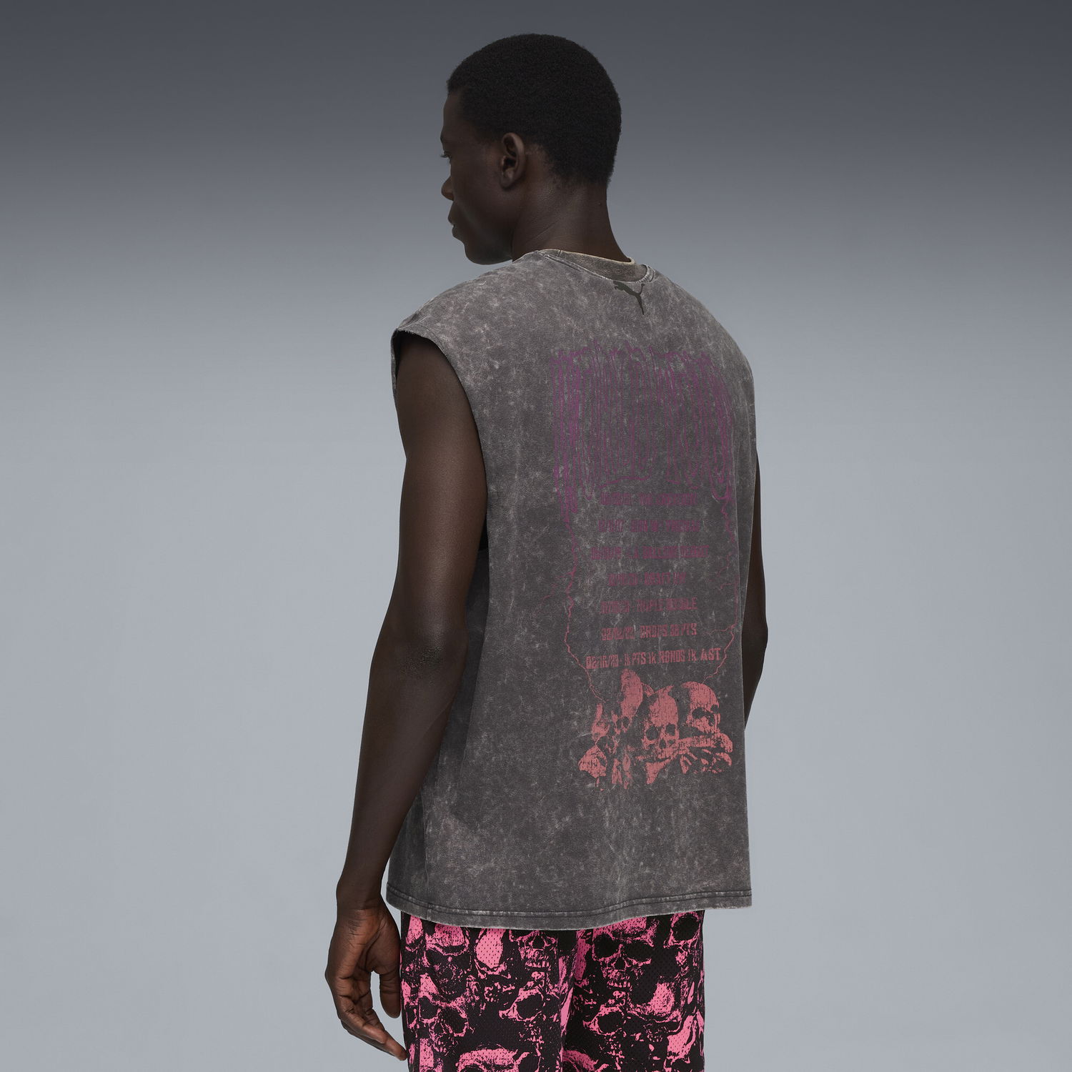 Linne Puma LaMelo World Tour-nament Cut Off T-Shirt Grå | 632428_01, 1