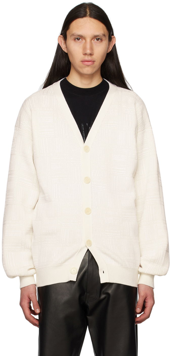 Sweater VETEMENTS Textured Knit Cardigan Vit | VL16KN120W