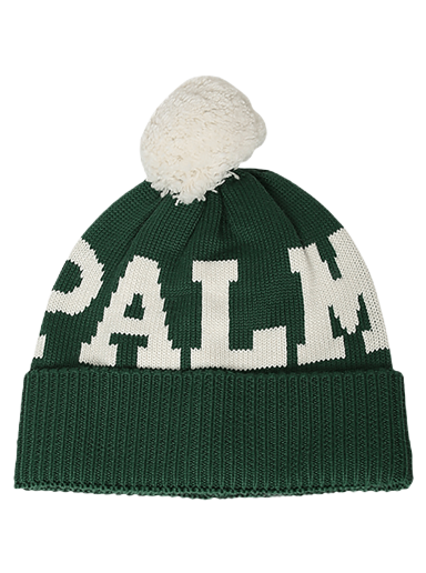 Mössa Palm Angels Logo Pompon Beanie Grön | PWLC011F22KNI0015501