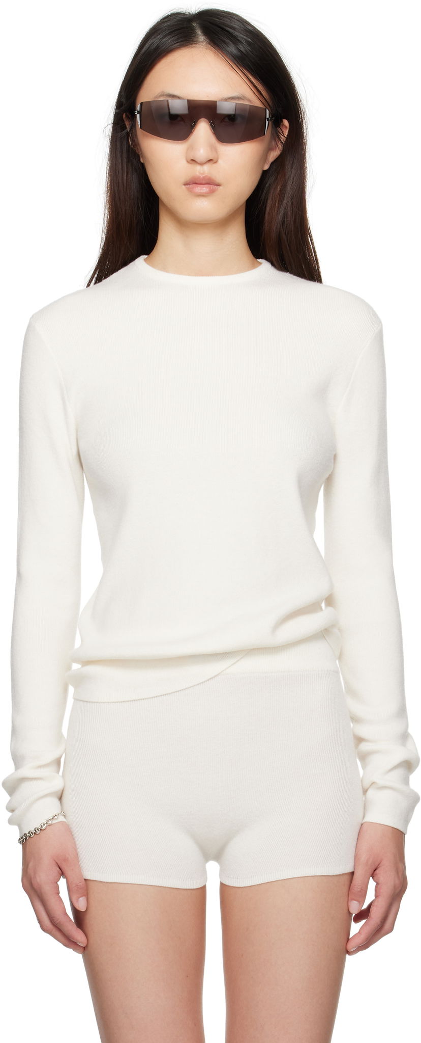 T-shirt Fear of God Fear of God ESSENTIALS Soft Rib Long Sleeve T-Shirt Vit | 192SP257804FW