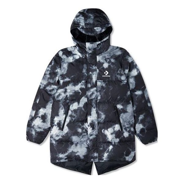 Parkas Converse Printed Winter Down Jacket Svart | 10024055-A01