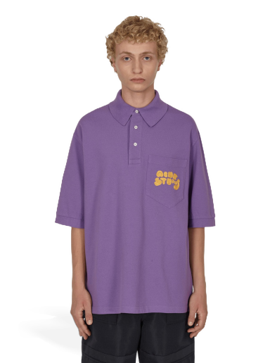 Polotröja Acne Studios Bubble Logo Polo T-Shirt Purpur | BL0326- ADI