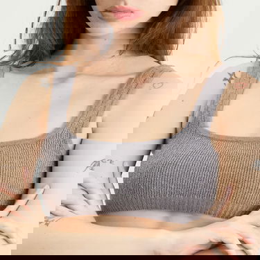 Behå SKIMS Textured Knit Bralette Size Large Grå | SP-SCP-9926W-DHG, 5