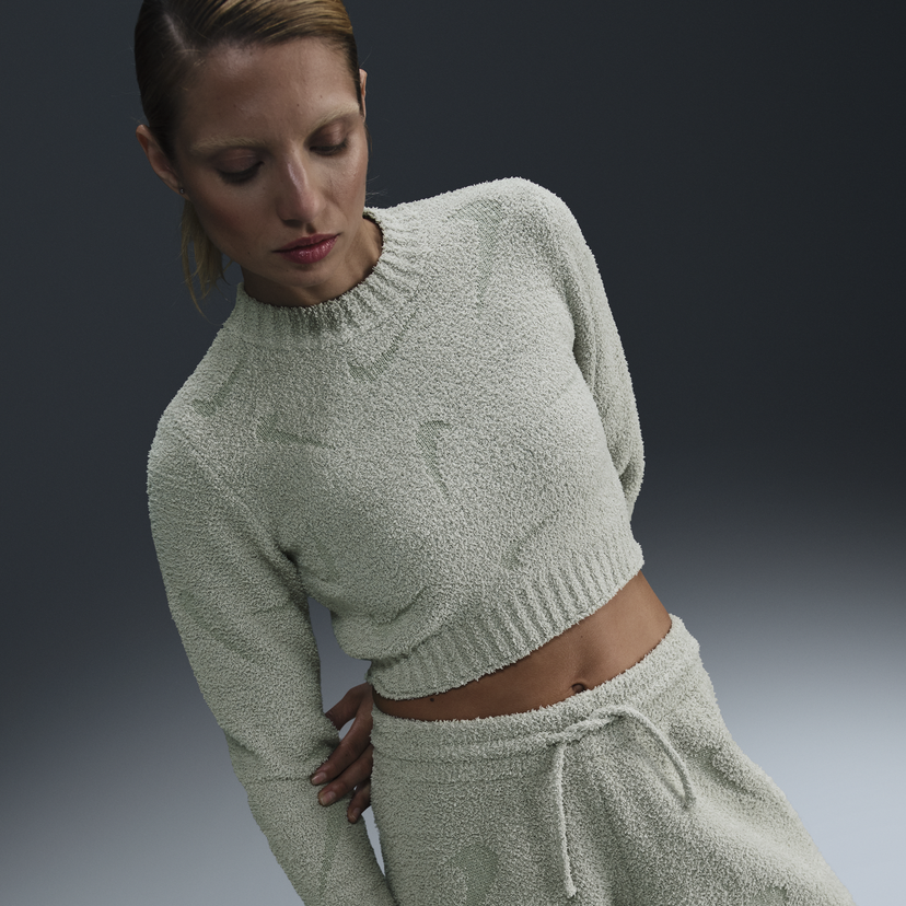 T-shirt Nike Cozy Boucle Long Sleeve Top Grön | FZ1716-370