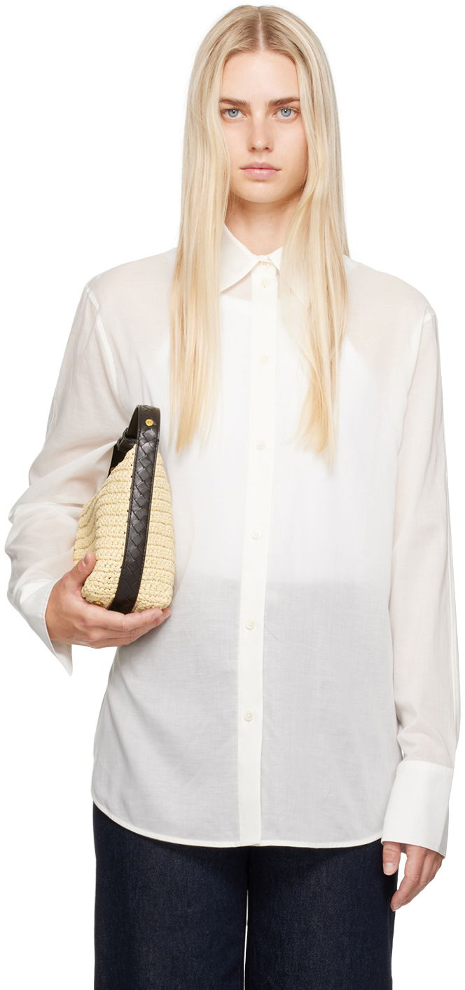 Skjorta TOTEME Women's Droptail Shirt Vit | 243-WRT2522-FB0238