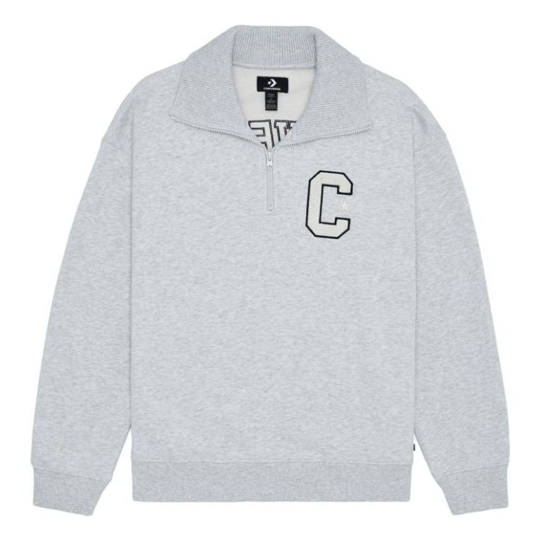 Sweater Converse Essentials Quarter-Zip Sweatshirt Grå | 10026553-A03