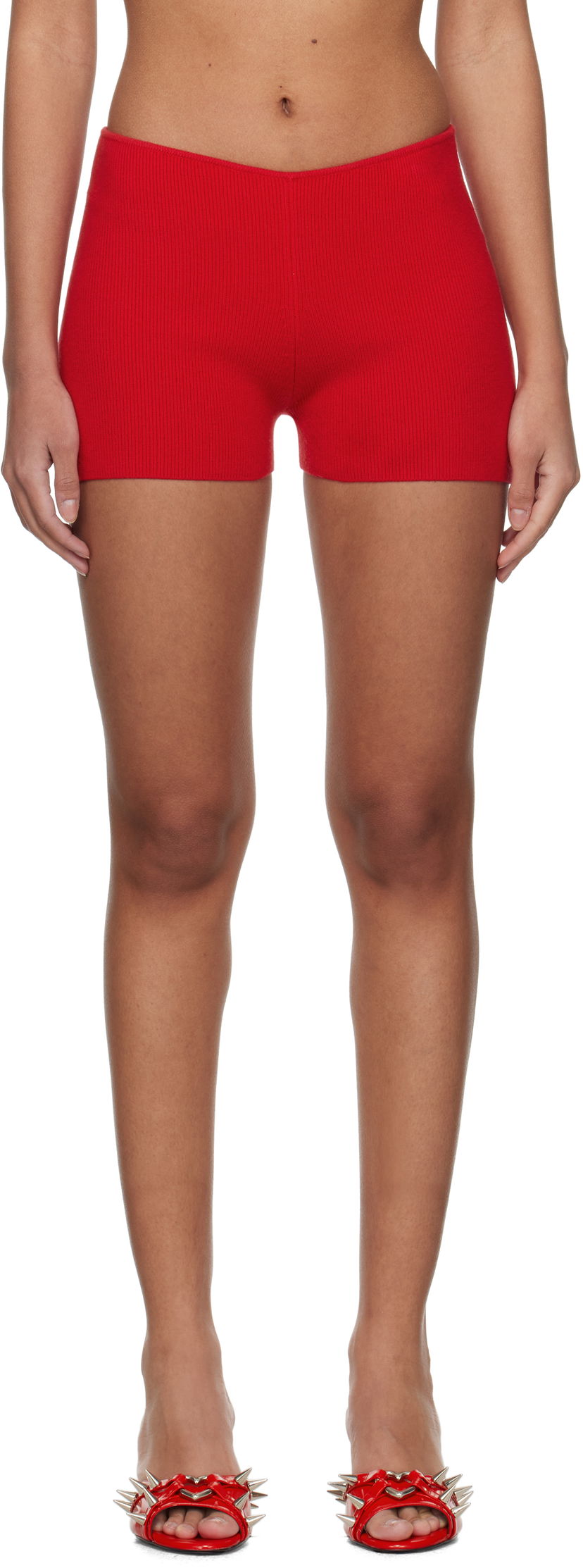 Shorts GUIZIO Guizio Rib Knit Hot Shorts Röd | R24604S011
