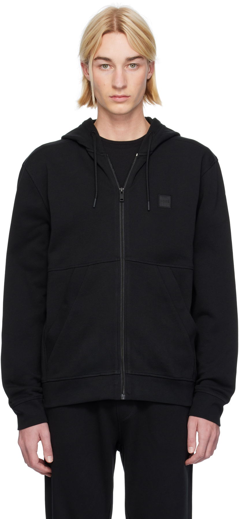Sweatshirt BOSS Zip Up Hoodie Svart | 50508578