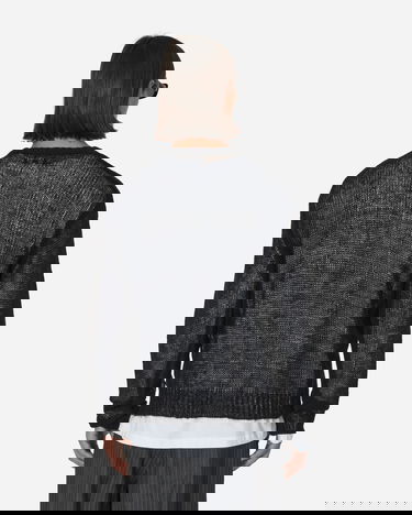 Sweater Stüssy Loose Knit Logo Sweater Svart | 117180 BLAC, 4