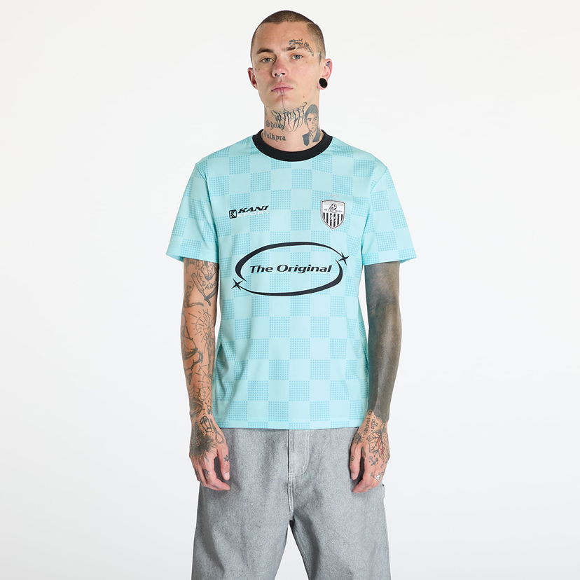 T-shirt Karl Kani OG Sport Star Check Trikot Light Blue/ Black Turkos | KU243-002-2