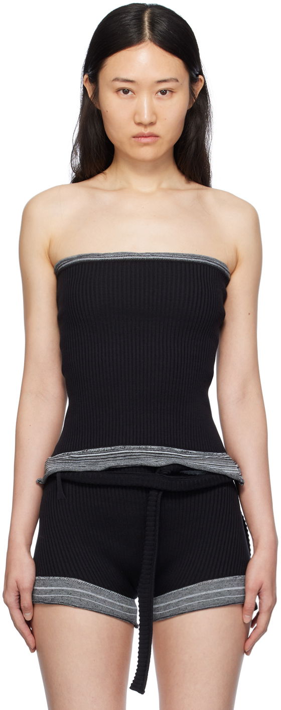 Linne Ottolinger Ottolinger Fringes Tube Top Svart | 708602