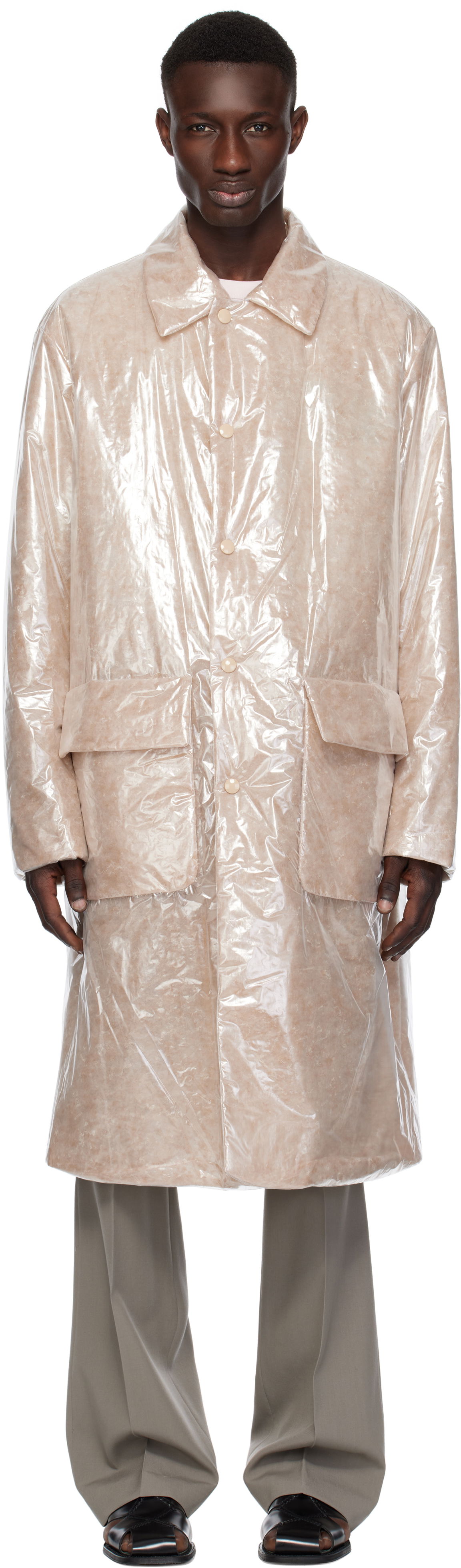 Regnrock Dries Van Noten Dries Van Noten Loose Fit Mac Coat Beige | 251-020222-1257, 0