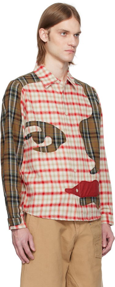 Skjorta KidSuper KidSuper Patchwork Face Flannel Shirt Flerfärgad | SS25-LTP-03, 1