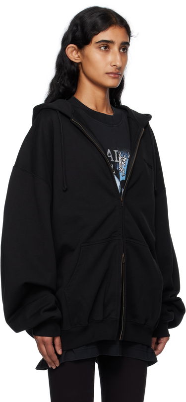 Sweatshirt VETEMENTS Vetements Oversized Zip-Up Hoodie Svart | UH76ZU100B, 1